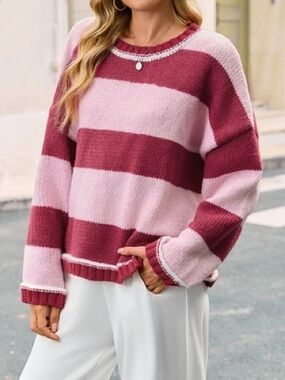 NWT Fisoew Striped Oversized Sweater